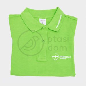 zielona koszulka polo z logo ptasi dom