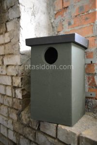 budka typu D z trocinobetonu - budka lęgowa duża